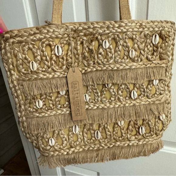 NWT Salt + Umber “Isla” Jute Seashell Beach Tote Bag Recycled $80 Retail - Picture 13 of 13
